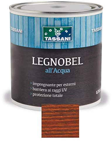 Impregnante per legno ad acqua per esterni ed interni Tassani LEGNOBEL - vari colori - Lt.0,750 (Mogano)