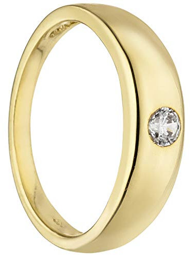 Jobo Kinder-Anhänger Taufring aus 8 Karat 333 Gold mit Zirkonia