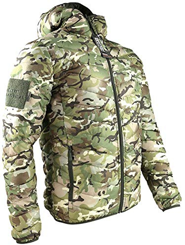 Kombat Army Xenon Reversible Puffer Jacket Hooded Coat Camo BTP Green New (Large)