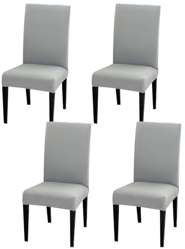 Aisprts Dining Room Chair Covers Slipcovers Set of 4, Stretch Removable Washable Dining Chair Protector Decoration Cover Seat Slipcover for Hotel, Ceremony, Banquet, Kitchen, Restaurant, Home