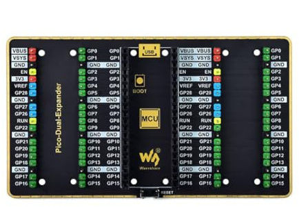 Dubbel GPIO Expander för Raspberry Pi Pico, Två Uppsättningar 2x20 Standard Raspberry Pi Pico GPIO Male Headers för Anslutning av Fler Expansionsmoduler