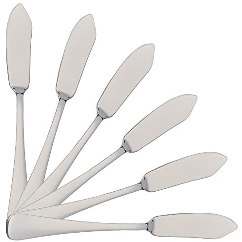 6 Pale da Pesce Alto Lucido in Acciaio Inossidabile 21 x 2,2 cm