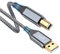 Cable de impresora USB 3 m, cable de escáner USB 2.0 tipo B, cable USB A a USB B, cable de impresora compatible con HP, Dell, Canon, Epson, Lexmark, Xerox, Brother, Samsung, Pixma (gris)