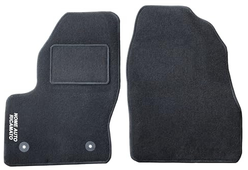 Auto Accessori Lupex | Juego de 2 Alfombrillas de Coche compatibles con Transit Connect (2002 +) con 2 Clips de fijación | Alfombras moldeadas de moqueta con Bordado en el Lado del Conductor