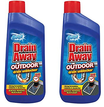 2 x 500ml Outdoor Drain Cleaner Unblocker Fast Acting - Unblocks & Deodorises