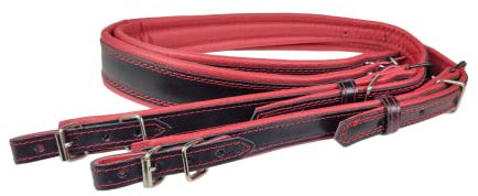 Akkordeongurte Leder 60-120 Bass Schwarz / Rot