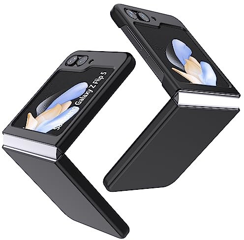 Natbok Cover per Samsung Galaxy Z Flip 5 5G,PC Shell AntiGraffio Protettiva Custodia per Galaxy Z Flip5 5G,Antiurto, Sottile, Rigido, Elegante Cover per Samsung Galaxy Z Flip 5,Nero