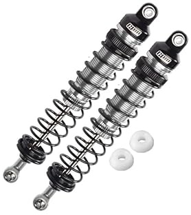 GPM Upgrades Aluminum 6061-T6 Rear Adjustable Spring Dampers for 1/10 Rock Rey LOS03009T1/T2 /1/10 Baja Rey Desert Truck（LOS03008） RC Car (Silver)