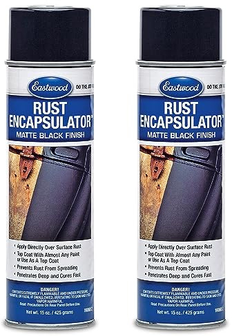 Eastwood Rust Encapsulator Aerosol | Quick Drying with UV Resistance and Heat Resistance up to 400 Degrees Fahrenheit | 15 Oz, Black | 2 Pack