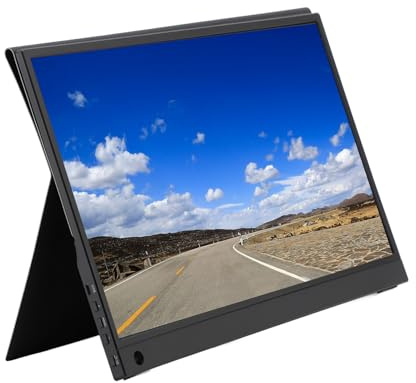 Bärbar Monitor 13,3 Tum, 1080P USB C HDR IPS Touchscreen Ultra Slim HDMI Extern Monitor, Dual Screen med Multiport för Spelkonsoler, Bärbar Dator, PC, Telefon