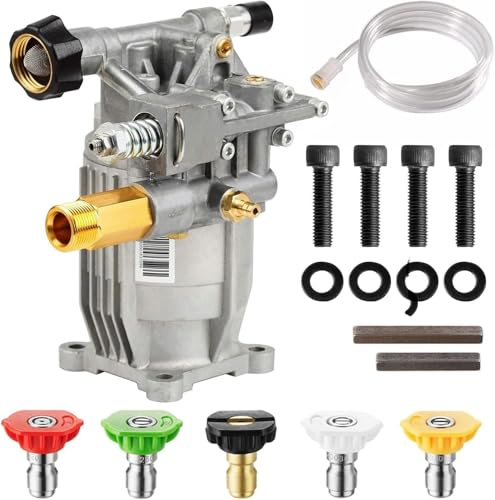 3/4 Shaft Horizontal Pressure Washer Pump Max 2465 PSI @ 2.6 GPM Replacement Pump Compatible with Simpson 90029, 520002,520004,Dewalt dxpw3425 Honda GC190 and More (Pump)