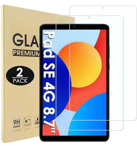 Hianjoo 2 Piezas Protector de Pantalla Compatible con Xiaomi Redmi Pad SE 4G 8.7, Tableta Cristal Premium Salvapantallas Vidrio Templado [9H Dureza Alta Claridad]