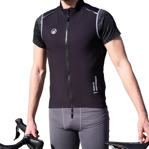 IMPALAPRO Cycling Vest for Men & Women Windbreaker Ultralight 150g | Cycling Gilet Men & Women, Water-Repellent Wind Vest with Breathable Micromesh and Elastic Non-Slip Waistband