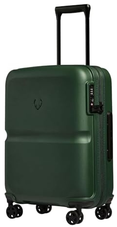 ANTLER - Single Stripe Hard Shell Cabin Suitcase, 55x40x20cm 39L, Lightweight, 4 Spinner Wheels - Adjustable Handle, Carry On Luggage Approved by easyjet, Ryanair & British Airways, TSA Lock - Green