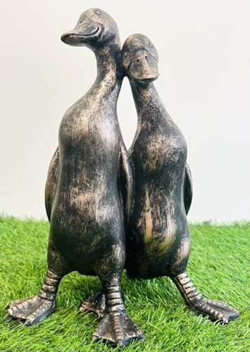 My Square Mile Vintage Duck Garden Ornament Outdoor/indoor Statue Sculpture Pair Of Love Ducks Gift (Large 29cm)