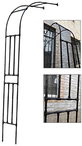 Enrejado de arco de jardín de metal, arco de rosas de medio lado, 60 x 240 cm y 90 x 240 cm, soporte blanco para plantas trepadoras, decoración de jardín de hierro, 240 x 240 cm