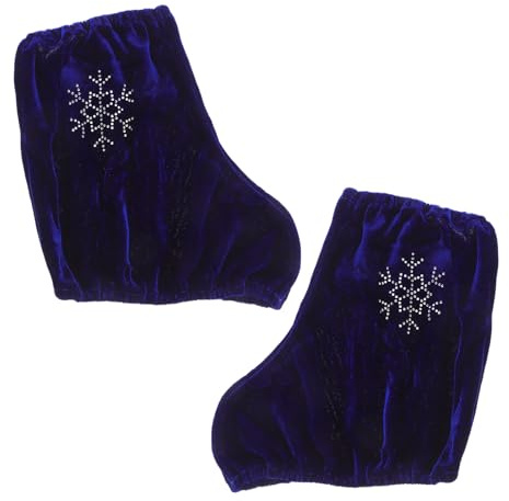 FUNOMOCYA Housses de Patins à Glace Bleues avec Strass Protections Élégantes pour Chaussures de Patinage Artistique Accessoires pour Garçon Fille Protection de Lame pour Patinage