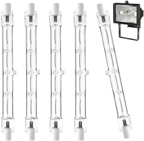5 PCS R7s Halogen Bulb 118mm 400W LED Dimmable, 240V Security Light Bulb, Halogen Light Floodlight Bulbs, 2700K Warm White R7s Linear Halogen Outdoor Light Bulb for Spotlights, Landscape Lighting