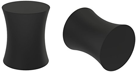 2pc 0g Black Silicone Ear Plugs Rubber Soft Earrings Expander Flexible For Women Gauge Plastic 8mm