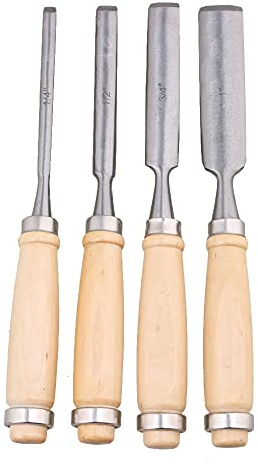 Semicircle Chisel Inner Edge Woodworking Gouge for Carpenter Wood Hand Chisel Tool Pack of 4