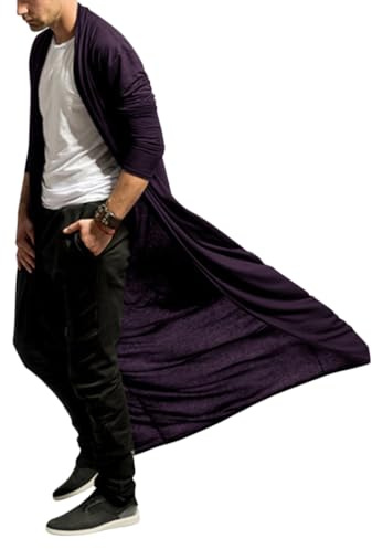 Oanviso Veste de Cape Homme Long Manteau Manches Longues | Printemps, Automnes, Blouson, Léger, Mince, Coupe-vent, Manteaux, Confortable, Respirant, Loose Fit