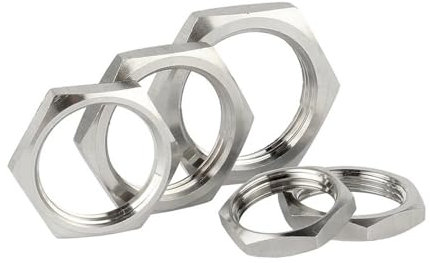 SellGood Dado a Mano 5 pz/Lotto 304 in Acciaio Inox Dado di Bloccaggio Esagonale Raccordo M8 M10 M12 M14 M16 M18 M20 M22 M24 M25-M38 Passo 1mm 1.5mm Metrico Femmina (Size : M25x1.5x30x4 (5pcs))