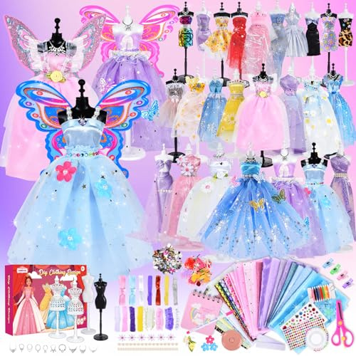 JONRRYIN Fashion Design Kit Création, 600+ Kit de Création de Mode, Création de Mode Couture Enfants, Kits de Loisirs Créatifs Activités Créatives Fille 8-12 Ans