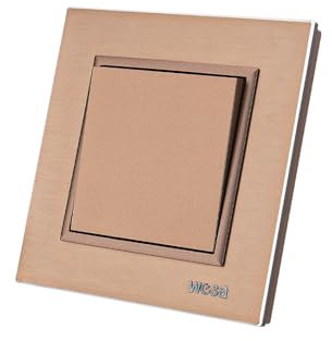 Interrupteur va et vient Cuivre,Aluminium Panneau Brossé interrupteur mural 1 voie,interrupteur mécanique mural 86 mm, interrupteur standard 10 Amp, 250 V