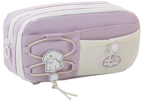 Gsrhzd Astuccio, Astuccio Scuola, Grande Capacità Astucci con Scomparti, Carino Astuccio Bambina, Grande Astuccio Portapenne, Portapastelli, per Ragazze, Ragazzi, Studenti, Adulti, Viola