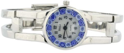 GlassOfVenice Orologio Murano Millefiori Con Bracciale In Metallo