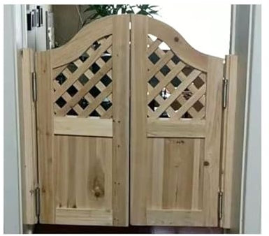 Rustikale Schwingtüren mit zwei Wegen – Trennwand aus Massivholz im Landhausstil for Küche, Bar und mehr Anpassbar(W110cmxH90cm(43.3x35.4))