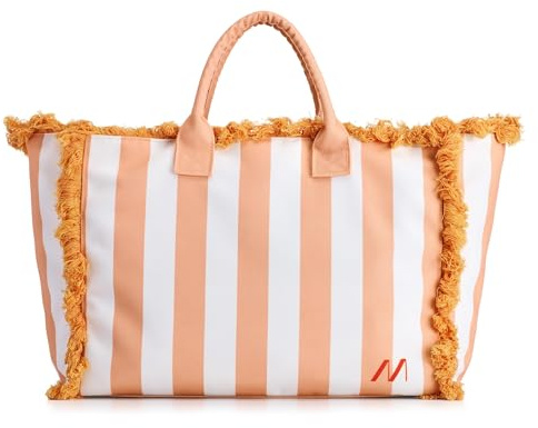 Muitomas Borsa Mare da Donna Grande, Estiva con Manici Rinforzati e Tasca Interna, 46 x 33 x 15, Colore Peach Fuzz