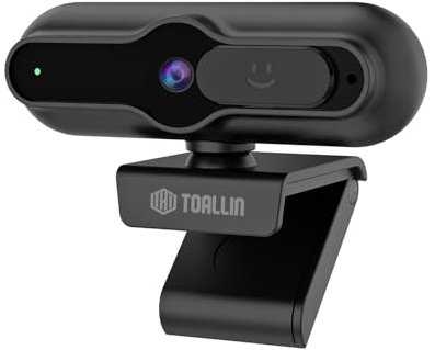 TOALLIN 4K-Webcam für PC, 1/2,5-Zoll-Sensor, 1080P und 60FPS, PDAF-Autofokus, integriertes Mikrofon und Sichtschutzabdeckung, USB-Webkamera für Laptop, Konferenzen, Streaming und Videoanrufe