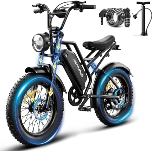 20 * 4 Adult Electric Bike,Ebike for Adults 60+ Miles Range 48V/18Ah Removable Battery,Full Suspension Electric Mountain Bike Dual Disc All Terrain Fat Tires Electric Dirt Bike (Black)