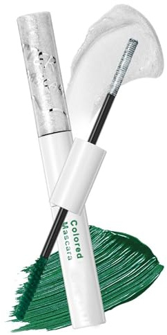 Mascara 2 en 1 pailleté et mat, argenté et vert mat