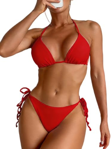 Maillot De Bain Femme 2 Pieces Bikini Set Col en V Femme Maillots de Bain Ensemble de Deux pièces Ensemble Bikini Femme Style Push-Up Taille Haute Maillot De Bain 2 PièCes