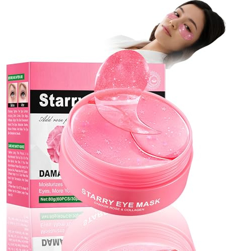 60PCS Patch Anti Cernes Hydratant, Masques Anti-âge & Anti Rides, Masque de Soins Visage yeux, Claircir Les Cernes, Contre Poches Puffiness, Rides, Cercles, Soin Nourrissant le Contour des Yeux-Rose