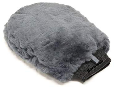 Barnwell Gant de lavage en laine d'agneau à poils longs gris pour nettoyage de voiture et camionnette