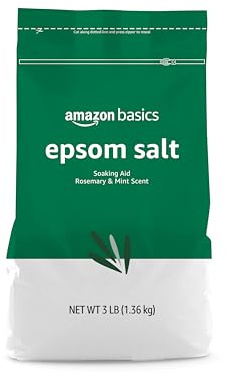 Amazon Basics Epsom Salt Soaking Aid, Soothing Rosemary & Mint Scent, 3 Pound (Pack of 1) (Previously Solimo)