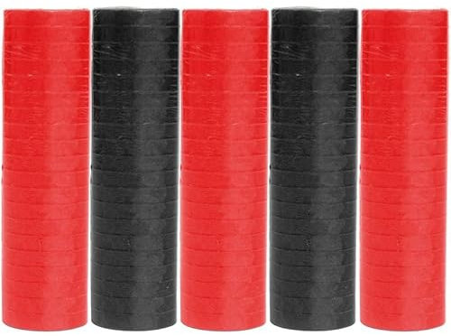 Luftschlangen Papier bunt Party Deko Geburtstag Hochzeit Set holografisch, Stück:5 Stück, Luftschlangen:Rot/Schwarz