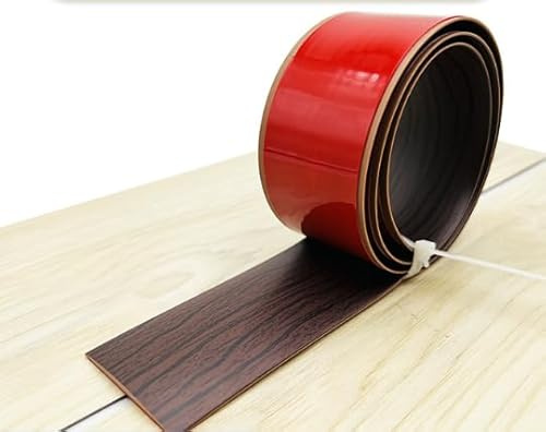 Floor Transition Strip Self Adhesive Laminate Floor Strip Threshold Seam Cover Strip Vinyl Door Floor Trim Elegant Wood Grain Design (Black Walnut Wood Grain, 2/10 FT)
