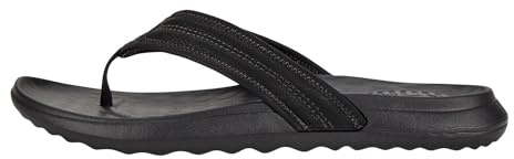 HEYDUDE Men's Myers Flip Classic Sandal, Black/Black, Size 12 | Lightweight Flexible Outsole | Travel Ready Flip Flop