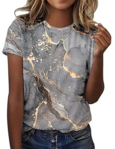 Jingmcdy Tages Angebote Sale Damen Blusen Mit Gummizug Am Saum Damen Longbluse Grau Tshirt Damen Sommer Blau Top Damen Sommer Set Musselintuch Damen XXL Bluse Azurblau Damen Meine Bestellungen Sale