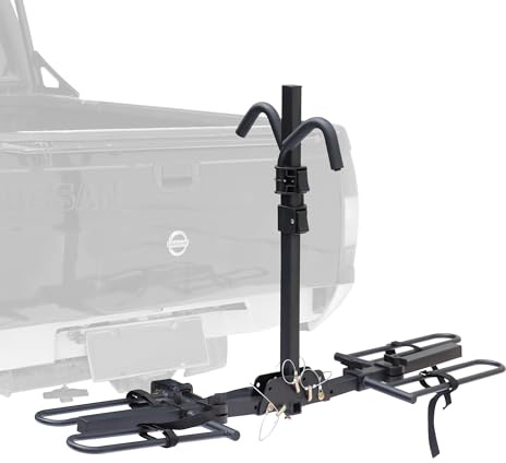 Young 2 Bike Rack Hitch Mount Foldable Platform Style, Bicycle Carrier for Cars SUVs Trucks Vans, 80 lbs. Capacity