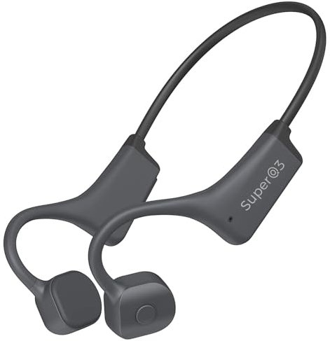 YouthWhisper Casque à conduction osseuse IP67 étanche sans fil Bluetooth 5.2 avec double micro CVC8.0 antibruit en silicone souple pour course à pied/salle de sport/appels