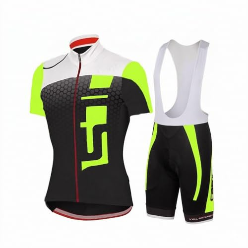 assocauicy Salopette da Ciclismo Uomo con Imbottitura 4D Tuta Bicicletta Traspirante, Abbigliamento Estivo Sportivo Confortevole per Ciclisti