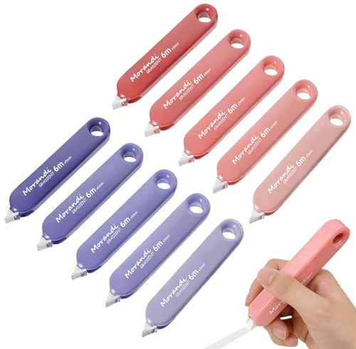 10 stycken vita out-tejp, 6 m x 5 mm mini whiteout-tejp, färggradient från rosa till violett, söta korrigeringsrullar, korrigeringsrullsset, korrigeringsrullpenna för barn, studenter och