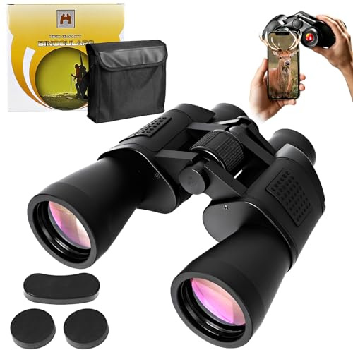 20x52 HD Prismáticos Adultos, Binoculares Vision Nocturna, Prismaticos Profesionales Largo Alcance para Observación de Aves, Viajes, Caza, Conciertos