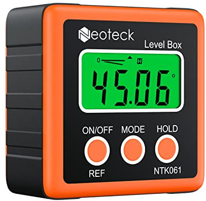 Neoteck Angle Finder Digitale/LCD Goniometro Inclinometro Impermeabile Digitale/Bevel Box Livello Misuratore Angolo Magnetico Auto Spegnimento - Colore Arancione