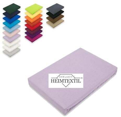 EXKLUSIV HEIMTEXTIL Jersey Spannbettlaken Premium Marke 120 x 200 cm Flieder